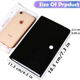 2 Pack 13 Pockets Expanding Accordion File Folder Mini Organizer Wallet with Easy Snap Button, A6 Checkered Pattern Expandable Accordion File Organizer for Storage Invoice/Receipt/Cards/Coupon/Tickets