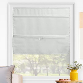 CHICOLOGY Roman Shades for Windows , Window Shades for Home , Roman Shades , Window Treatments , Room Darkening Shades , Roman Window Shades , 36"W X 64"H, Runway Grey (Light Filtering)