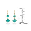 Turquoise and Cubic Zirconia Dangle Drop Earrings for Women in