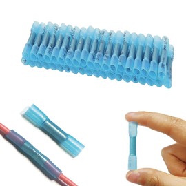 40 Pieces Solder Connector with Heat Shrink Tube, 16-14 AWG Butt Connector, Heat Shrink Connector, Waterproof, Crimp Connector Set, Cable Connector Car
