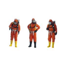 Perfeclan 3 Pieces Standing Firefighter Figure Model Tiny People Resin Miniature Man DIY Scene Fairy Gardens Train Station Layout, 2cm orange