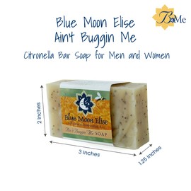 Blue Moon Elise Ain't Buggin Me Citronella Soap - Natural Handmade Soap Made with Pure Citronella, Eucalyptus and Lemongrass Essential Oils - A Must-have for Camping and Outdoor Activities (5pk)