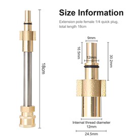 Pressure Washer Adapter for Bosch AQT, Pressure Washer Adapter 1/4'' Quick Connect Water Gun Head Adapter Pressure Washer Extension Wand Snow Foam Lance Adapter Foam Cannon Gun Adapter