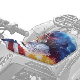 SEANATIVE Eagle Fire American Flag ATV Seat Covers Four-Wheeler Seat Cover Waterproof Polyester Four Wheeler Accessories Motorcycle Cushion Protector ATV Breathable Padded