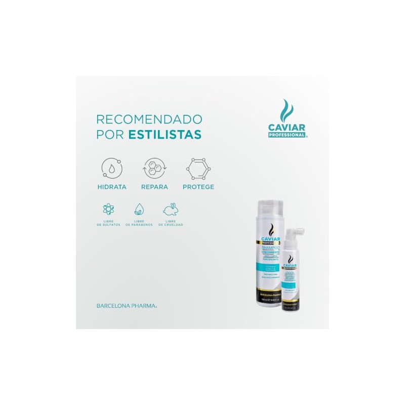 Shampoo anticaída y loción fortificante, Extracto de caviar biomimético