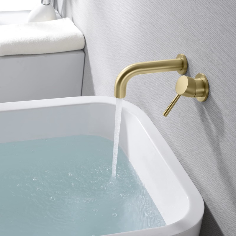 SUMERAIN Wall Mount Bathtub Faucet Tub Filler with Valve, Brushed