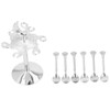 Coffee Spoon Holder Elegant Swan Silver Color Zinc Alloy Rotatable