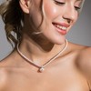 Moodear Dainty Pearl Diamond Pendant Necklaces for Women - Trendy