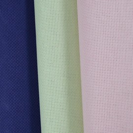 KCS 3 piezas de 15 x 18 pulgadas (38 x 45 cm), tela de punto de cruz, tela enrollada, 18 quilates, azul real, verde claro, rosa
