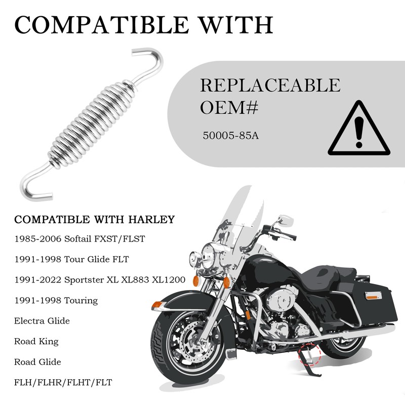 Motorcycle Kickstand Spring,Galvanic Spring Parts Replacement OEM# 50005-85A Compatible with