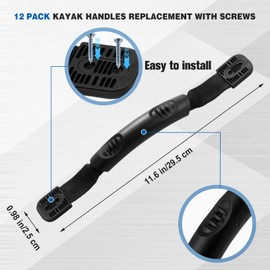 Tallew 12 Pack Kayak Carry Handles with Washers and Screws Canoe Boat Handles Kayak Replacement Parts Accessory Kit for Watercraft Ocean Perception Water Outdoor Sport Suitcase Luggage