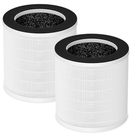 KQ-31 HEPA Replacement Filter, Compatible with Aucleia KQ-31/KQ-31A, AIRTOK KQ-31, KQLKJ KQ-31, iooo K31 Air Purifiers, 360° 3-Stage Filtration for Dust,Pets,Hair,Smoke Odor, 2-Pack