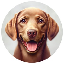 Screen Door Magnets - Patch Small Holes & Keep People and Pets from Running Into Screen Doors with Magnetic Screen Door Savers - Made in USA - Brown Lab Dog - 6 x 6 inches - Pack of 2 (1 Pair)