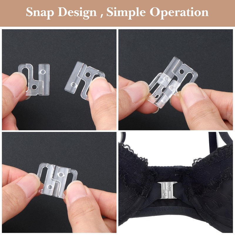 Colaxi 10 Sets 14mm Plastic Bikini Clips Hook Snap Clasps