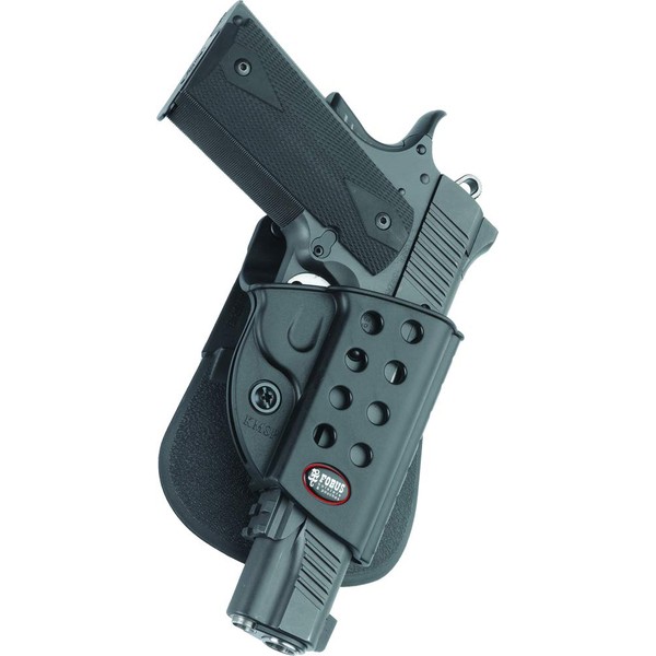 Fobus 1911 Right Hand Roto Evolution Paddle with Rail Fits Up to 1 3/4" Belts Right-Hand Black Belt Holster