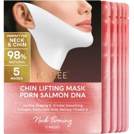 MAREE V Line Lifting Mask with PDRN Salmon DNA – Deep Collagen Face Mask for Women – Jawline Shaper Facial Masks with Retinol – Tightening & Firming Neck Lift Tape – Double Chin Strap for Face Lift
