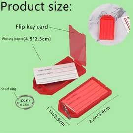 BJAINGEXK 30 Plastic Keychain Tags, Key Tags with Ring and tag Window (6 Colors)