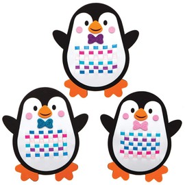 Baker Ross AT239 Penguin Weaving Kits, Christmas Arts and Crafts (Pack of 6), Assorted