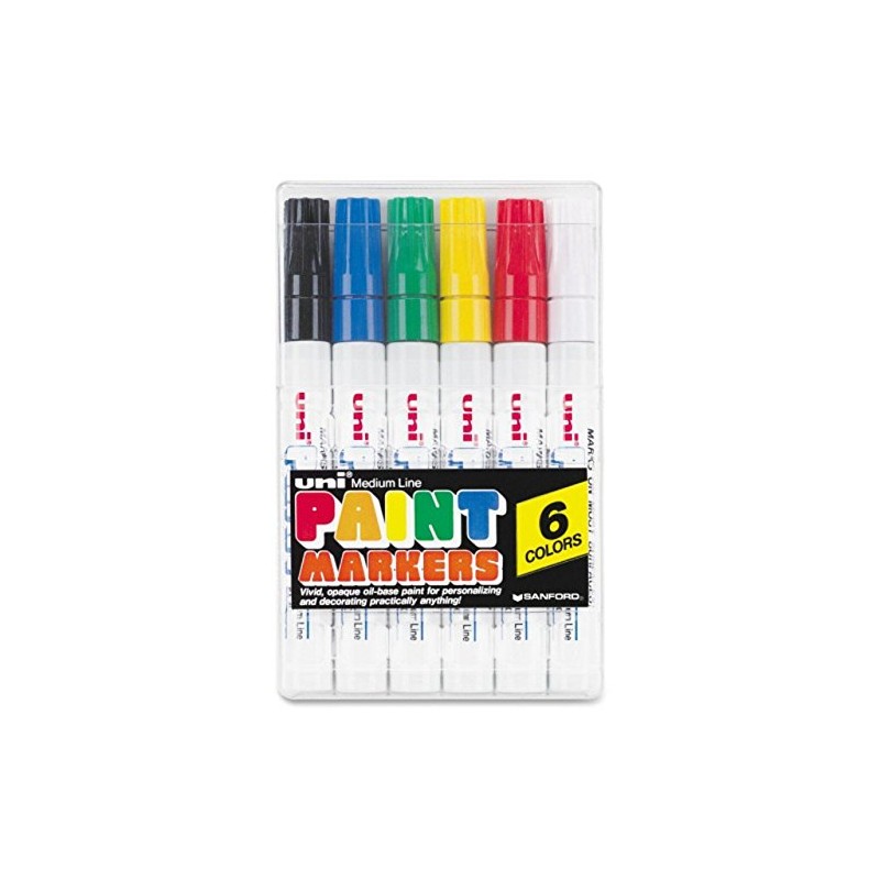 Sharpie 63630 Uni-Paint PX-20 Oil-Based Medium Point Marker, Assorted, 6-Pack