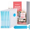 Vacuum Storage Bags (Small 6 Pack), Double-Zip Seal and Leak