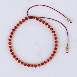 KELITCH Women's Crystal Beads Strand Bracelets Adjustable Loose Bracelets Simple Beautiful Charm Bracelets, Crystal