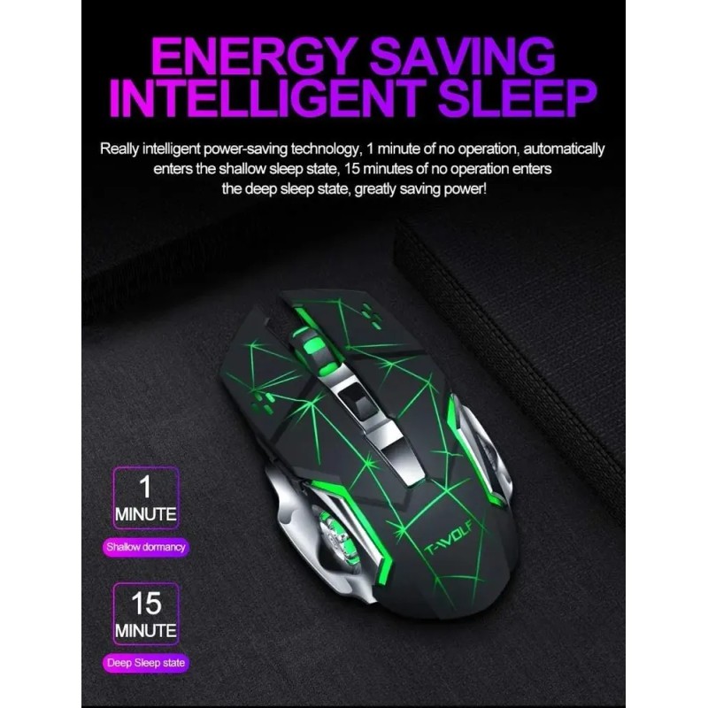 Mouse gamer de juego inalámbrico Free Wolf X8 star black