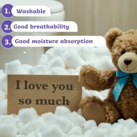 Polyester Fiberfill Stuffing for Stuffed Animals, Cotton Pillow Filling, Snow Fluff for Crafts, Bulk Cotton Fiber Batting for Decorating & Fake Clouds (0.22, Pounds)