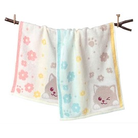 Kissvian Juego Toallas Mano Gatos Diseño Floral Dibujos Animados Decoración Hogar Baño Cocina Cara Amantes Niños