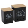 Gdfjiy Kitchen Vegetable Storage Tins Set of 2 for Potatoes,