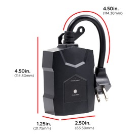 UltraPro Outdoor Dusk to Dawn Outlet Timer, Dual Outlet Light Sensor Plug, Weather‑Resistant Automatic Lighting Control for Landscape & Seasonal Lights, 1 Pack, Black, 70303