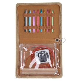 18-Piece Knitting Needles Set Interchangeable Circular Knitting Needles 3 mm to 6 mm Aluminium Knit Pro Circular Needle Kit with 40 cm - 100 cm Cable, Metal Circular Knitting Needles for Beginners