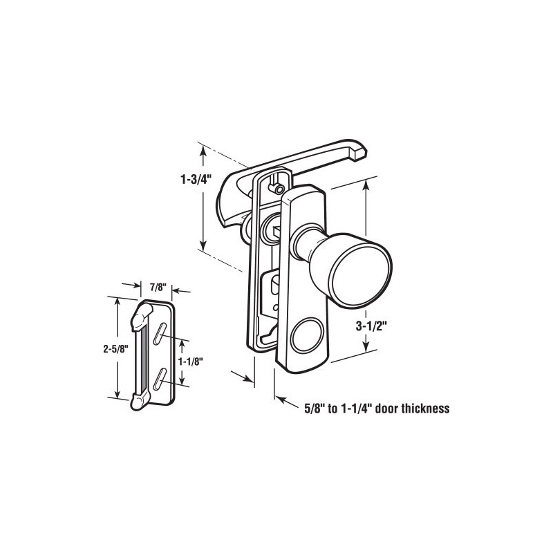 Prime-Line K 5000 Tulip Knob Latch, 1-3/4 In. Mounting Holes,
