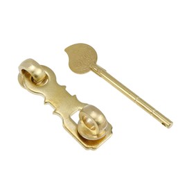 Chinflly Door Locks Hasp Latch Light Brass Heavy Duty Packlock Clasp with Plug Rod Shed Door Latch for Cabinet Closet Toolboxes