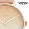 Oozoo Large Women's Watch with Leather Strap and 5-Minute Line