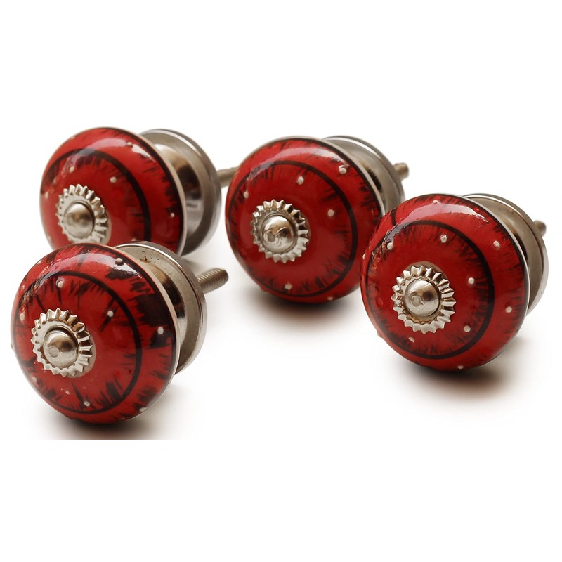 ABHANDICRAFTS 4 Pcs Ceramic Knobs Round Shaped Dresser Knobs with