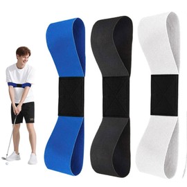 FORETOGO 3 Pcs Golf Connection Band,35×7cm Golf Swing Band Professional Golf Training Aids for Posture Correction and Strength Training,Golf Training Band for Beginners (White, Blue, Black)