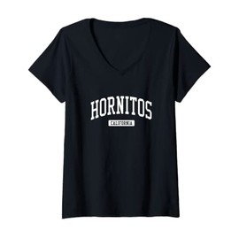 Womens Hornitos California CA Vintage Athletic Sports Design V-Neck T-Shirt