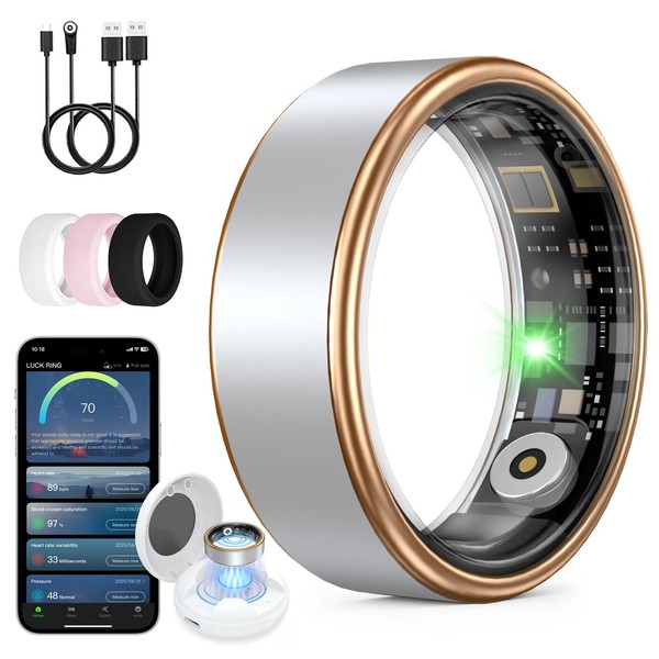 UniJethrou Smart Ring for Women Men, Health Fitness Tracker, IP68