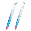 2 PCS Eyelash Extension Tweezers Lash Applicator Tool Stainless Steel