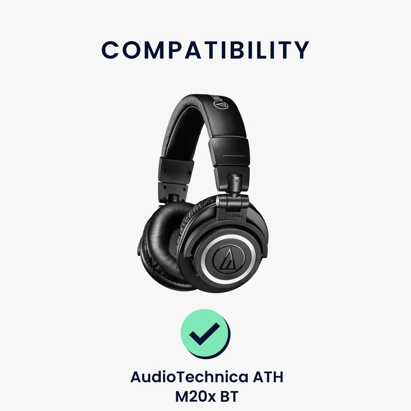 kwmobile 2 x Ear Pads Compatible with AudioTechnica ATH M20x
