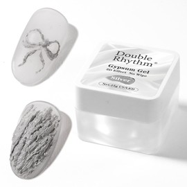 Double Rhythm 0.5 Oz Gypsum Gel Polish No Wipe for 3D Drawing Molding Sculpture and Decoration 15 ML Naril Art at Home (Gypsum Gel-Gary Silver)