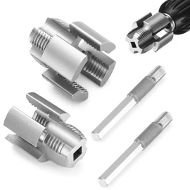 Pipe Thread Cutting Tool, Integrated Internal & External Pipe Threading Tool, Electric Drill Compatible PVC Pipe Threader Kit, 1/2" (DN15) 3/4" (DN20) Pipe Sizes Rethreading Tool