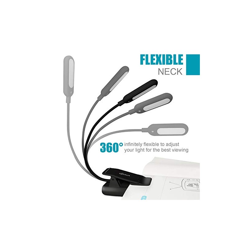 VAVOFO Rechargeable Clip-On Reading Light with 9 Brightness Levels