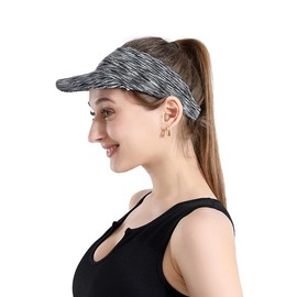 Sun Visor Hats Adjustable Sports Visor Cap Lightweight Quick Dry Hat for Men Women Golf Summer Beach Pool Sports Gray