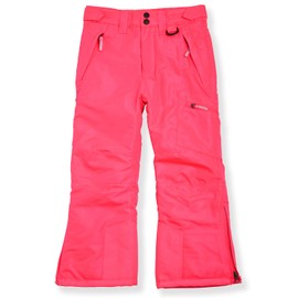 Arctic Quest Insulated Ski and Snow Pants for Boys and Girls, Water Resistant Trousers for Kids Pink Glo