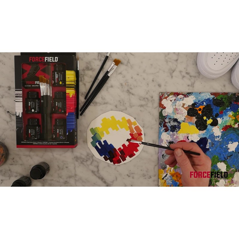 Forcefield unisex adult Paint Kit for Shoes, Black, White, Red,