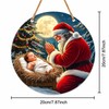  Christmas Santa Claus and Baby Jesus 2D Wooden Hanging