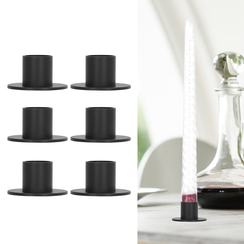 6Pcs Black Taper Candle Holder Matte Candle Candlestick Holder Stand