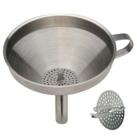 Norpro 5-Inch Stainless Steel Funnel with Detachable Strainer, Set of one, Silver
