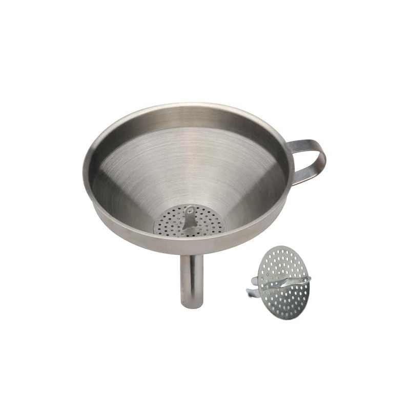 Norpro 5-Inch Stainless Steel Funnel with Detachable Strainer, Set of